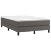 vidaXL Pat box spring cu saltea, gri, 120x190 cm, piele ecologică