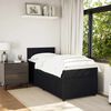 vidaXL Pat box spring cu saltea, negru, 100x200 cm, catifea