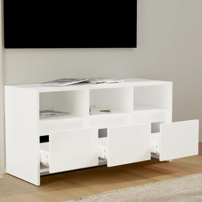 vidaXL Comodă TV, alb, 102x37,5x52,5 cm, PAL