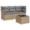 vidaXL Set canapele de grădină, 4 piese, cu perne, bej, poliratan
