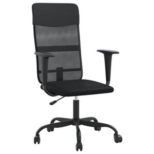 vidaXL Scaun birou reglabil &icirc;n &icirc;nălțime negru piele artificială/plasă