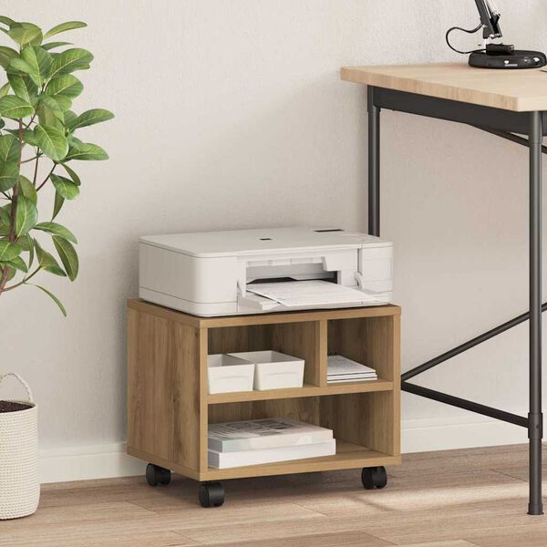 vidaXL Suport pentru imprimantă stejar artizanal 41 x 32 x 33.5 cm