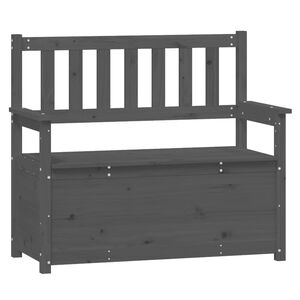 vidaXL Bancă, gri, 112,5x51,5x96,5 cm, lemn masiv de pin