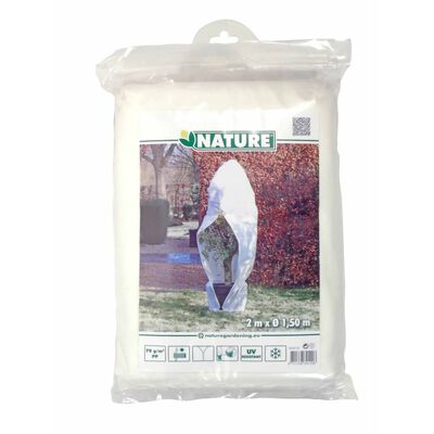 Nature Husă anti-îngheț din fleece cu fermoar alb 1,5x1,5x2 m, 70 g/m²