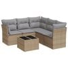vidaXL Set canapele de grădină cu perne, 6 piese, bej, poliratan
