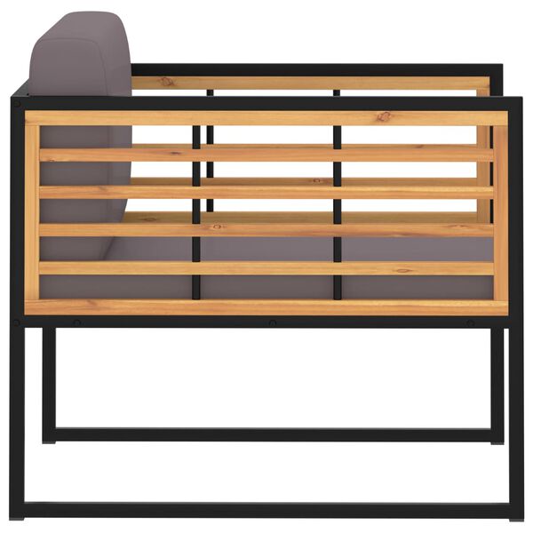 vidaXL Scaune grădină cu perne 2 buc. gri închis lemn masiv de acacia