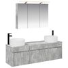 vidaXL Set dulap baie 4 pcs Gri Beton 100 x 14,5 x 70 cm