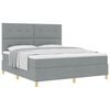 vidaXL Pat cu arcuri cu headboard Gri deschis 180 x 200 cm țesătură