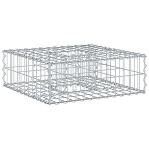 vidaXL Pat ridicat din gabion 60 x 60 x 20 cm Oțel Galvanizat Argintiu