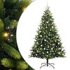 vidaXL Brad de Crăciun artificial cu ramuri articulare 300 LEDs Verde