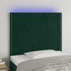 vidaXL Tăblie de pat cu LED, verde &icirc;nchis, 80x5x118/128 cm, catifea