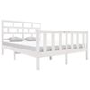 vidaXL Cadru de pat King Size, alb, 150x200 cm, lemn masiv de pin