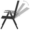 vidaXL Set mobilier de exterior pliabil, 9 piese, negru, aluminiu