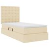 vidaXL Pat cu saltea și LED cu saltea Creme 100 x 200 cm Poliester