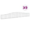 vidaXL Coșuri gabion arcuite 9 buc, 400x30x40/60 cm, fier galvanizat