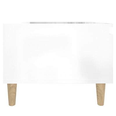 vidaXL Masă laterală, alb extralucios, 50x46x35 cm, lemn compozit
