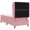 vidaXL Pat cu arcuri cu saltea cu headboard Roz 190 x 90 cm Poliester