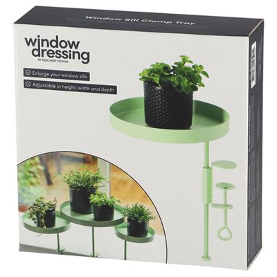 Esschert Design Tavă pentru plante cu clemă, verde, rotund, M