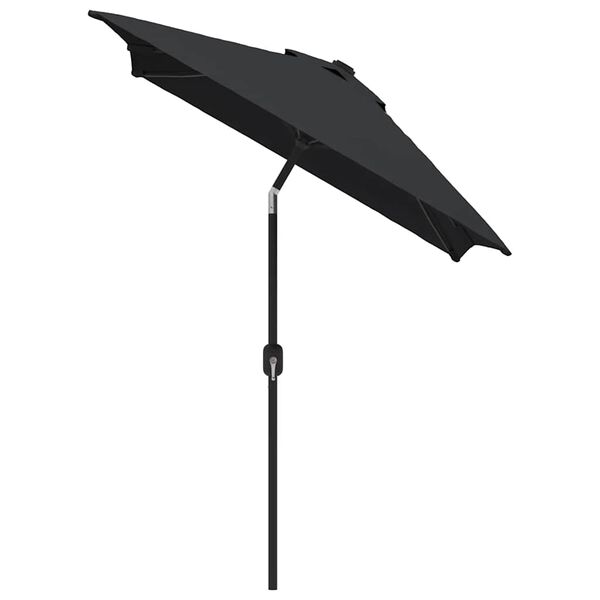 vidaXL Umbrelă de soare de exterior cu stâlp metalic, negru 300x200 cm