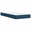 vidaXL Pat box spring cu saltea, albastru, 90x200 cm, catifea