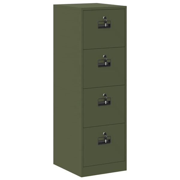 vidaXL Dulap pentru Fișiere 2 pcs Verde măsliniu 44 x 50 x 139 cm
