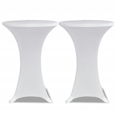 vidaXL Husă de masă cu picior, Ø80 cm, alb, elastic, 4 buc.