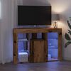 vidaXL Șifonier LED pentru TV colțar Pe perete Lemn vechi 100x40x68cm