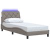 vidaXL Cadru de pat cu LED fără saltea Taupe 90x190 cm Material