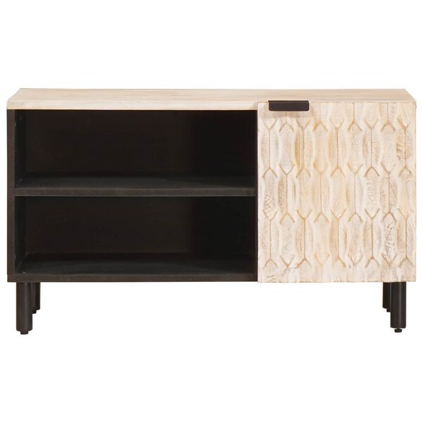 vidaXL Cabinet TV cu depozitare Finisaj Alb Spălat 80 x 33 x 46 cm