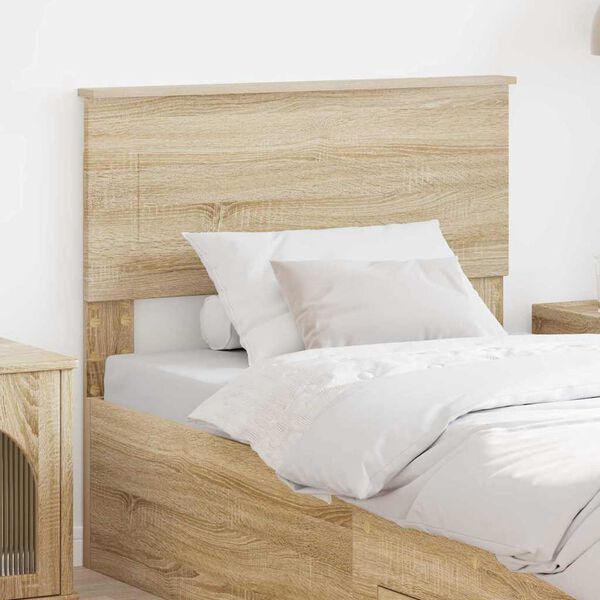 vidaXL Tăblie cap cu headboard Stejar Sonoma 90 cm Lemn compozit