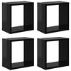 vidaXL Rafturi de perete cub, 4 buc., negru extralucios, 26x15x26 cm