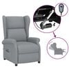 vidaXL Fotoliu rabatabil electric cu spătar aripi, gri deschis, textil