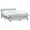 vidaXL Pat box spring cu saltea, gri deschis, 140x210 cm, catifea