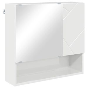 vidaXL Dulap cu oglindă Alb lucios 59 x 17 x 55 cm Lemn prelucrat