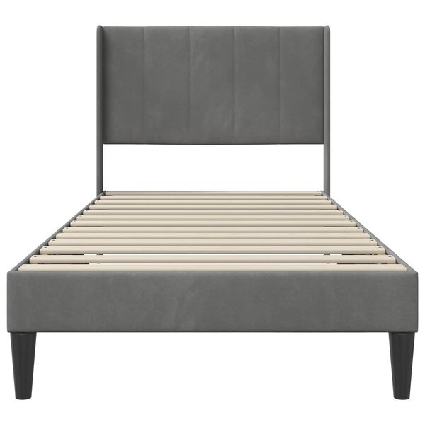 vidaXL Cadru de pat cu headboard Gri &icirc;nchis 80 x 200 cm Catifea