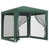 vidaXL Cort de petrecere cu 4 pereți din plasă, verde, 2,5x2,5 m, HDPE