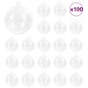 vidaXL Set de Globuri de Crăciun 100 buc. Transparent &Oslash; 10 cm Plastic