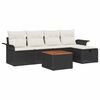 vidaXL Set de canapele pentru grădină 6 buc. Negru Rattan poli