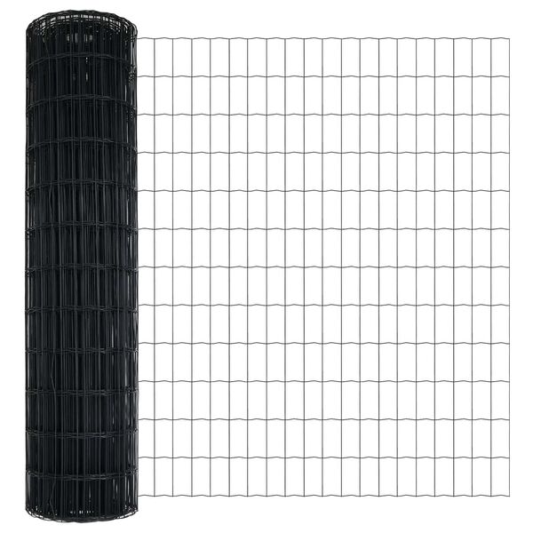 vidaXL Gard Euro Gri 1.2 x 25 m Fier acoperit cu PVC