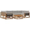 vidaXL Set de canapele de exterior 7 pcs Natural și Gri deschis