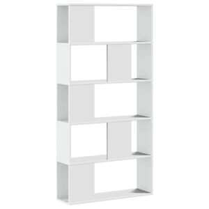 vidaXL Bibliotecă cu 5 niveluri, alb 80,5x23,5x162,5 cm lemn prelucrat
