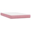 vidaXL Pat box spring cu saltea, roz, 120x220 cm, catifea