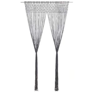 vidaXL Perdea macrame, antracit, 140 x 240 cm, bumbac
