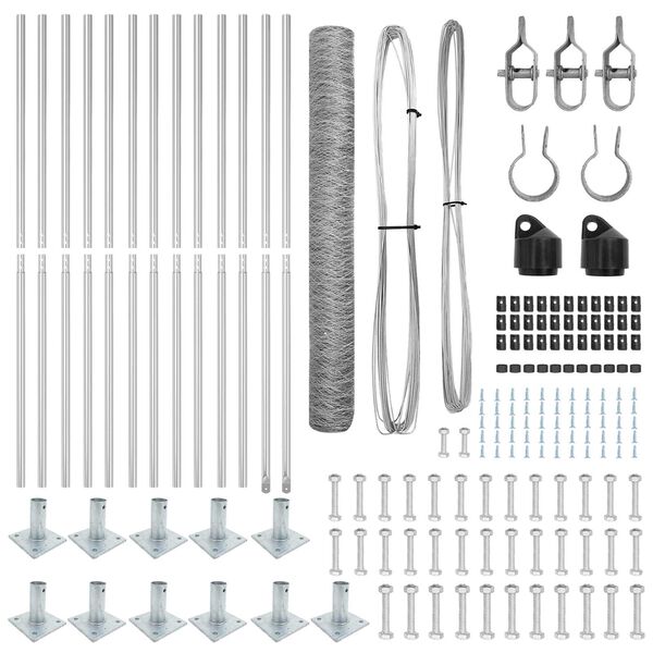 vidaXL St&acirc;lp de gard. Argintiu 25 x 1,2 m (plasă de 36 mm) Oțel