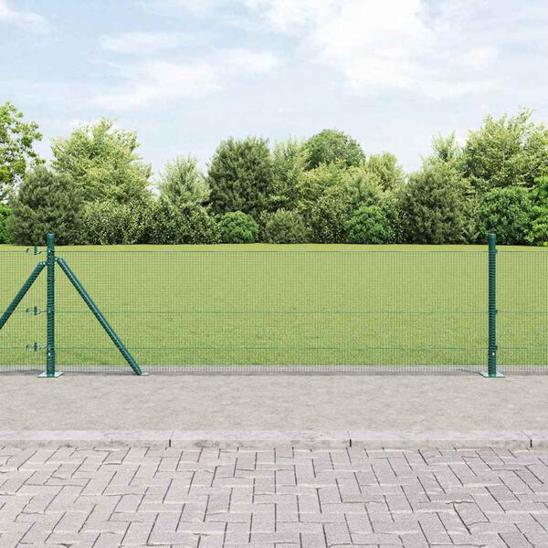 vidaXL St&acirc;lp de gard. Verde 25 x 0,5 m (plasă de 12 x 12 mm) Oțel