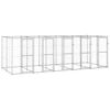 vidaXL Padoc pentru c&acirc;ini de exterior, 12,1 m&sup2;, oțel galvanizat