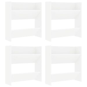vidaXL Pantofare de perete, 4 buc., alb, 60x18x60 cm PAL