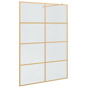 vidaXL Zid de duș walk-in Auriu 140 x 195 cm sticlă securizată