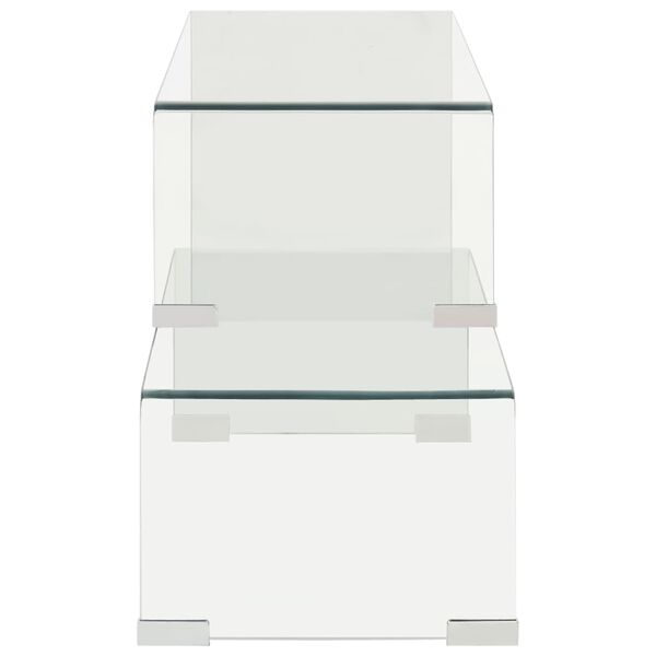 vidaXL Set măsuțe de cafea, 2 piese, 90x30x20/110x30x40 cm, sticlă