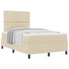 vidaXL Pat cu arcuri cu headboard Crem 120 x 200 cm țesătură